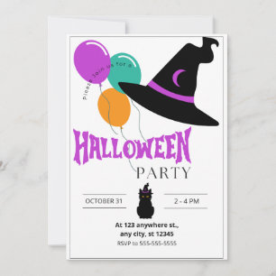Invitación a la Fiesta de Halloween de Gatos