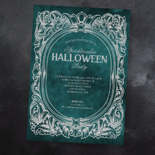 Invitación a la fiesta de Halloween de Gris Verde 