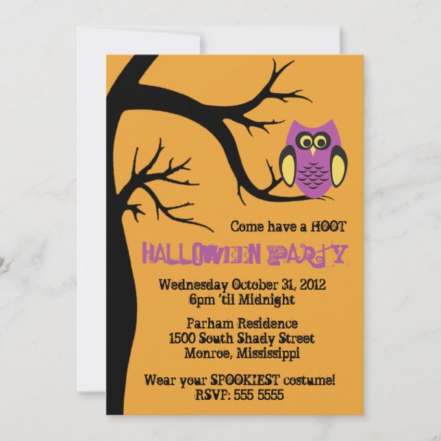 Invitación a la fiesta de Halloween de Halloween (Anverso)