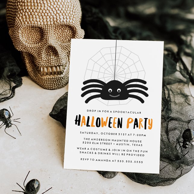 Invitación a la fiesta de Halloween de la araña cu (Subido por el creador)