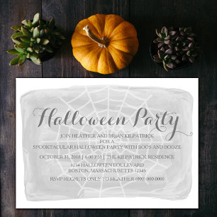 Invitación a la fiesta de Halloween de la araña de