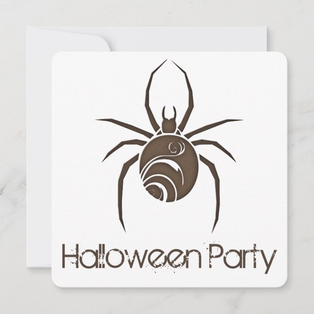 Invitación a la fiesta de Halloween de la araña ma (Anverso)