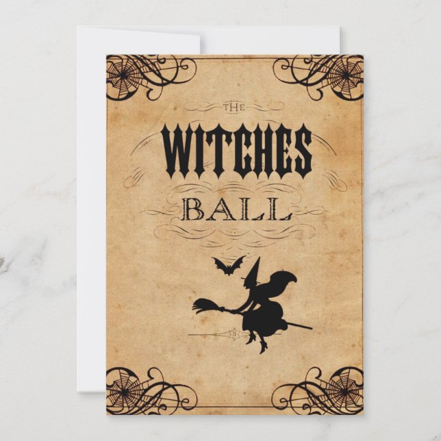 Invitación a la fiesta de Halloween de la bola de  (Anverso)