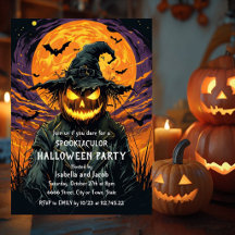Invitación a la fiesta de Halloween de la bruja de