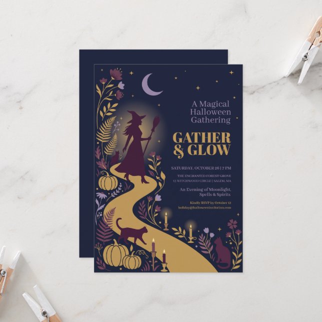 Invitación a la Fiesta de Halloween de la Bruja Má (Anverso/Reverso In Situ)