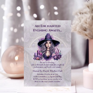 Invitación a la fiesta de Halloween de la bruja pú