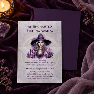 Invitación a la fiesta de Halloween de la bruja pú