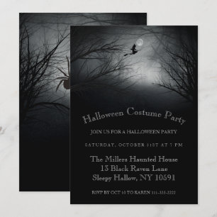 Invitación a la fiesta de Halloween de la bruja vo