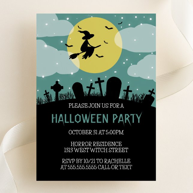 Invitación a la fiesta de Halloween de la Bruja Vo (Subido por el creador)