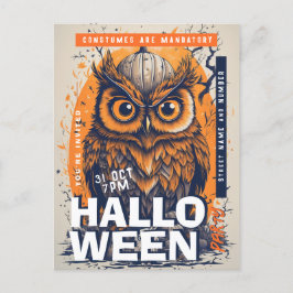 Invitación a la fiesta de Halloween de la búho de 