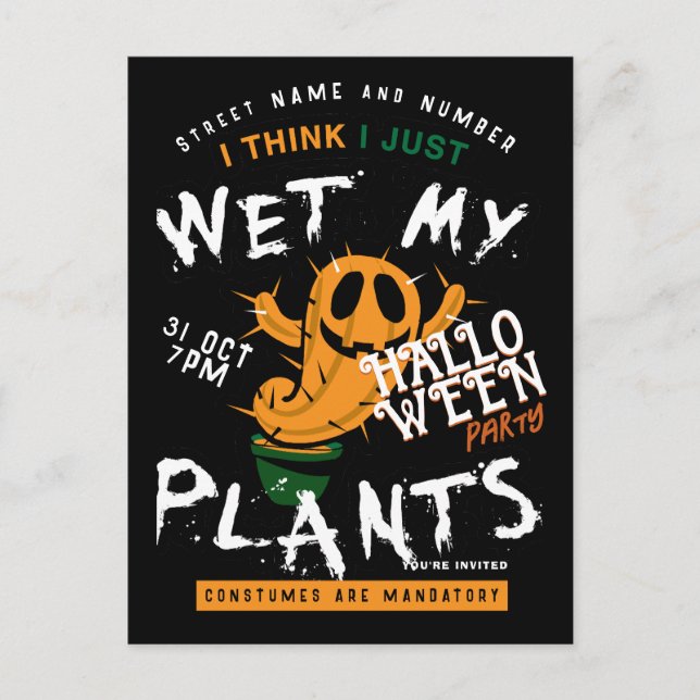 Invitación a la fiesta de Halloween de la calabaza (Anverso)