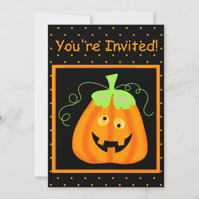 Invitación a la fiesta de Halloween de la Calabaza (Anverso)