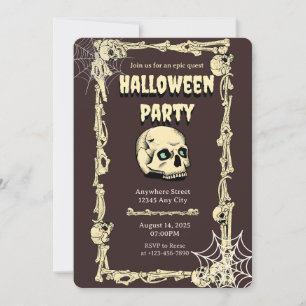 Invitación a la fiesta de Halloween de la calavera