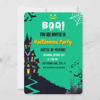 Invitación a la fiesta de Halloween de la casa emb