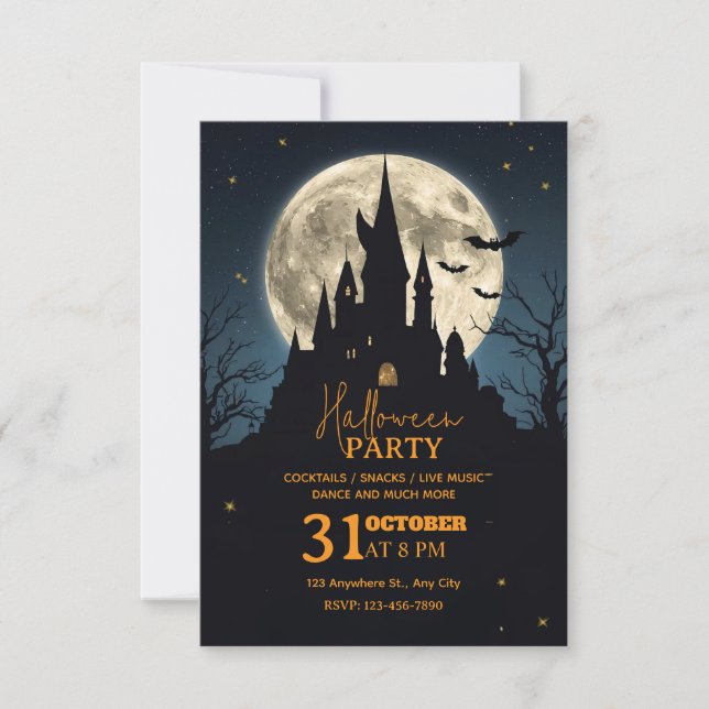 Invitación a la fiesta de Halloween de la Fantasía (Anverso)