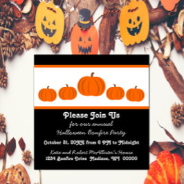 Invitación a la fiesta de Halloween de la fila de