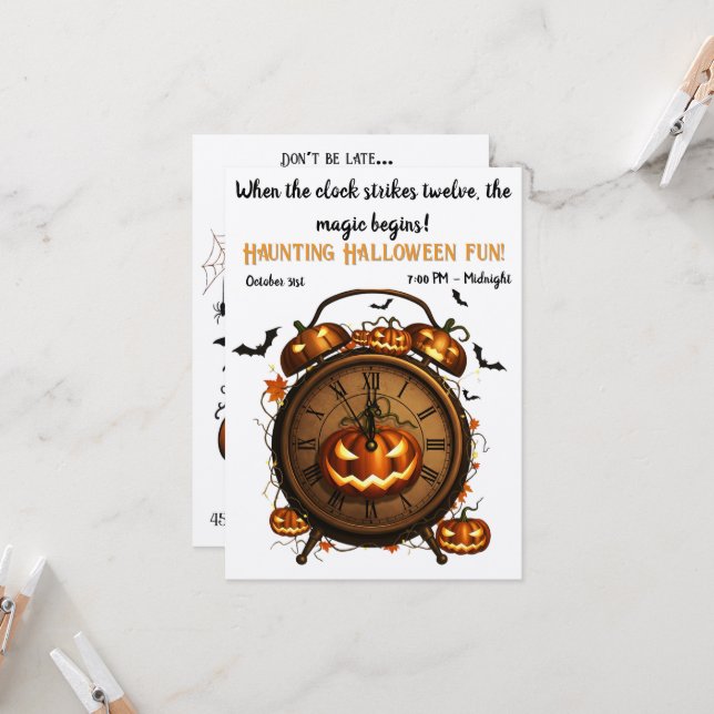Invitación a la fiesta de Halloween de la Hora de  (Anverso/Reverso In Situ)