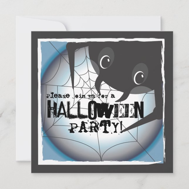 Invitación a la fiesta de Halloween de la luna lle (Anverso)