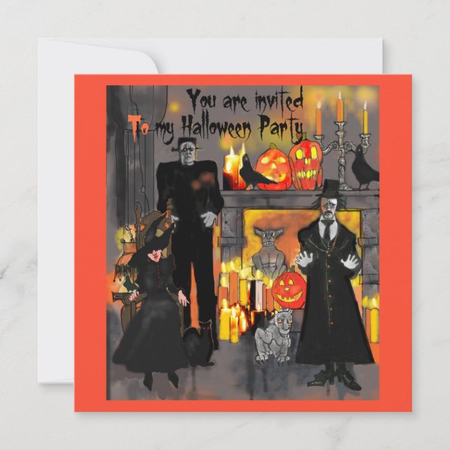 Invitación a la fiesta de Halloween de la Mansión  (Anverso)