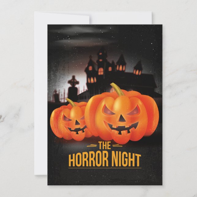 Invitación a la fiesta de Halloween de la Noche de (Anverso)