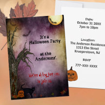 Invitación a la fiesta de Halloween de la noche gó