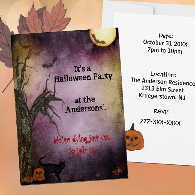 Invitación a la fiesta de Halloween de la noche gó (Subido por el creador)