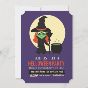 Invitación a la fiesta de Halloween de la pequeña