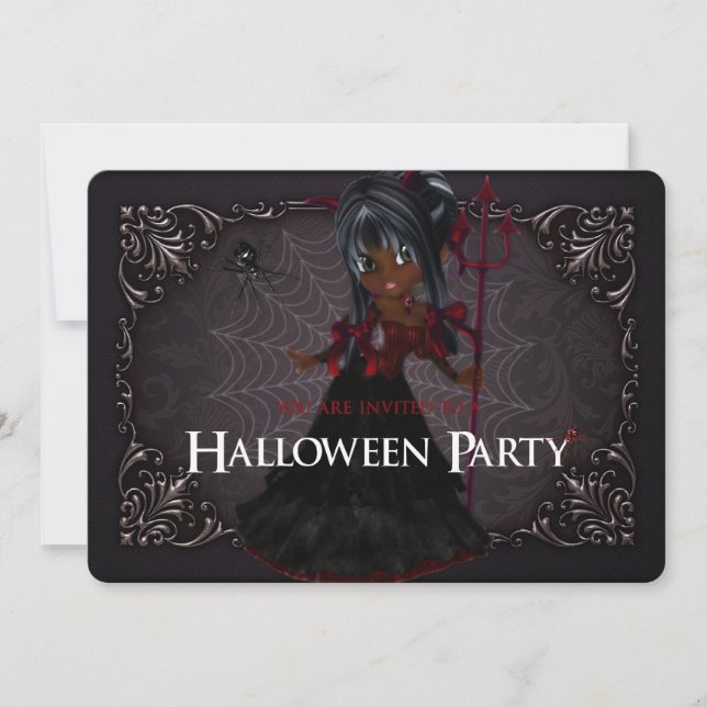 Invitación a la fiesta de Halloween de la Pequeña  (Anverso)