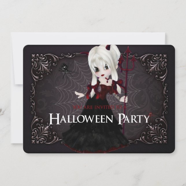 Invitación a la fiesta de Halloween de la Pequeña  (Anverso)