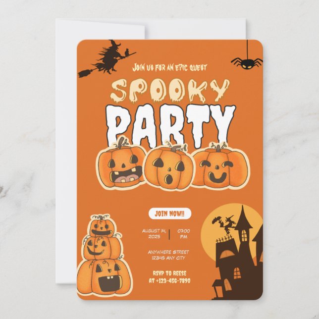 Invitación a la fiesta de Halloween de la Perfecci (Anverso)