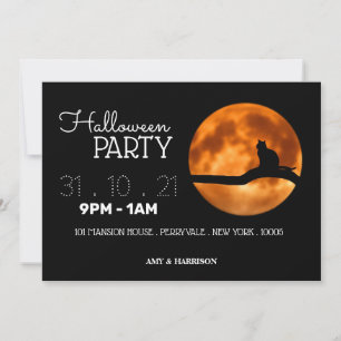 Invitación a la fiesta de Halloween de la silueta 