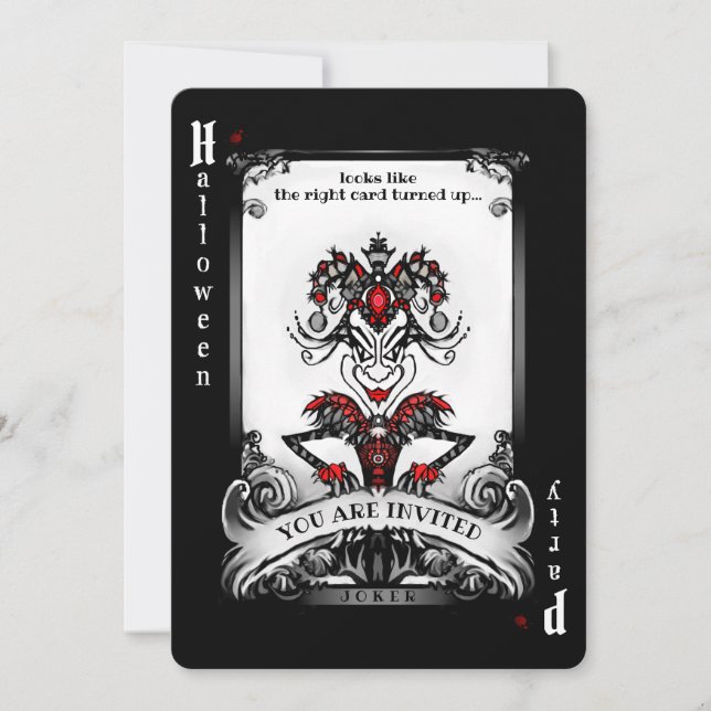 Invitación a la fiesta de halloween de la tarjeta  (Anverso)