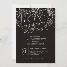 Invitación a la fiesta de Halloween de la telaraña
