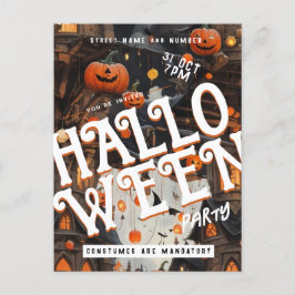Invitación a la fiesta de Halloween de las nubes d