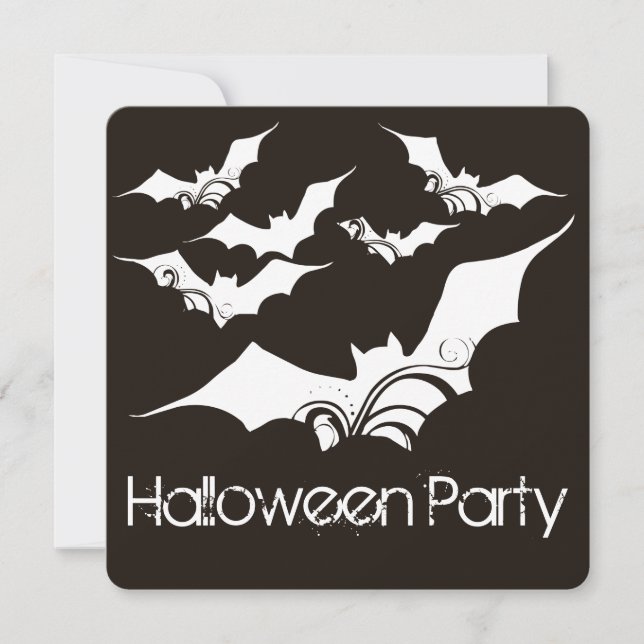 Invitación a la fiesta de Halloween de los Bats Fl (Anverso)