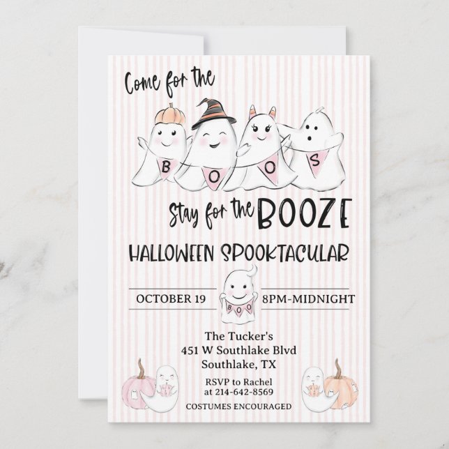Invitación a la fiesta de Halloween de los Boos fa (Anverso)