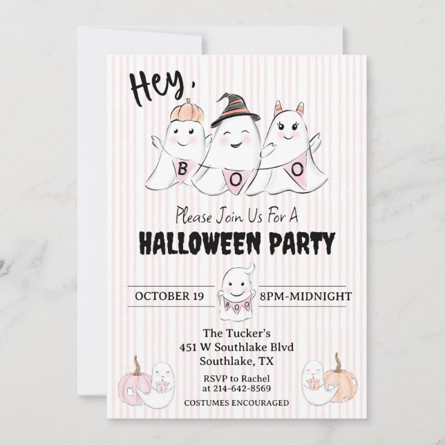 Invitación a la fiesta de Halloween de los Boos fa (Anverso)