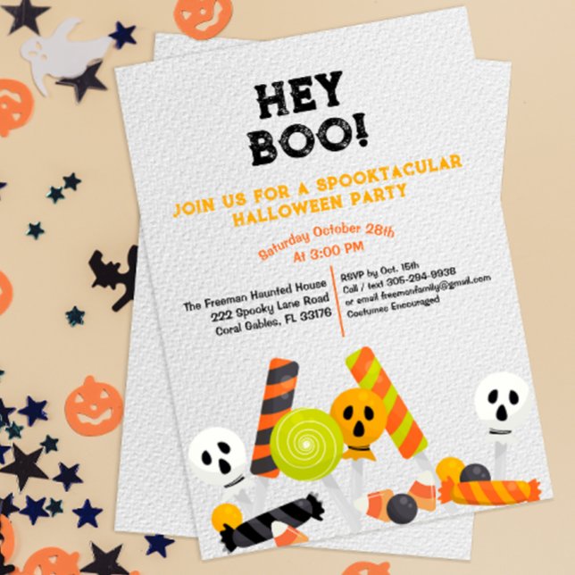 Invitación a la fiesta de Halloween de los chicos  (Sweet Halloween Party Invitation for kids)