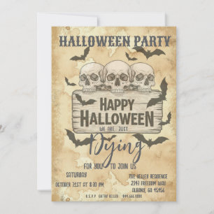 Invitación a la fiesta de Halloween de los cráneos
