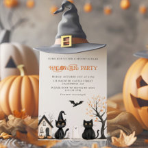Invitación a la fiesta de Halloween de los gatos n