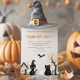 Invitación a la fiesta de Halloween de los gatos n