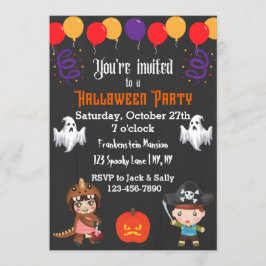 Invitación a la fiesta de halloween de los globos