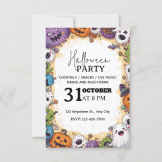 Invitación a la fiesta de halloween de los niños d