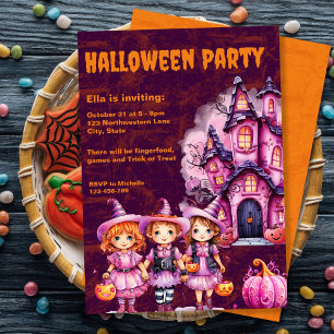 Invitación a la fiesta de Halloween de los niños r