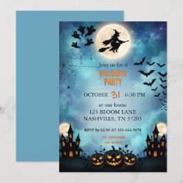 Invitación a la fiesta de Halloween de luna llena
