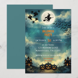 Invitación a la fiesta de Halloween de luna llena