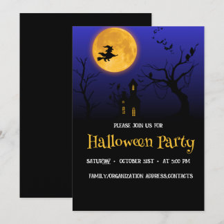 Invitación a la fiesta de Halloween de luna llena