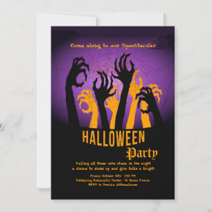 Invitación a la fiesta de Halloween de manos que a