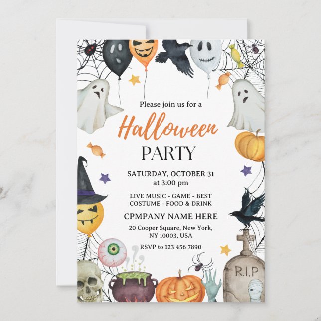 Invitación a la fiesta de Halloween de negocios mi (Anverso)