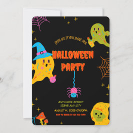 Invitación a la fiesta de Halloween de Neon Spooky